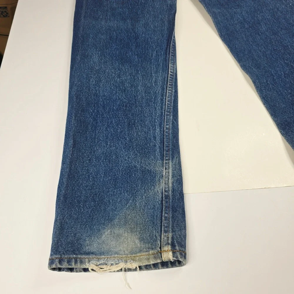 Prison Blues Mens Suspenders Buttons Carpenter Work Jeans Blue 34x36 Made in USA